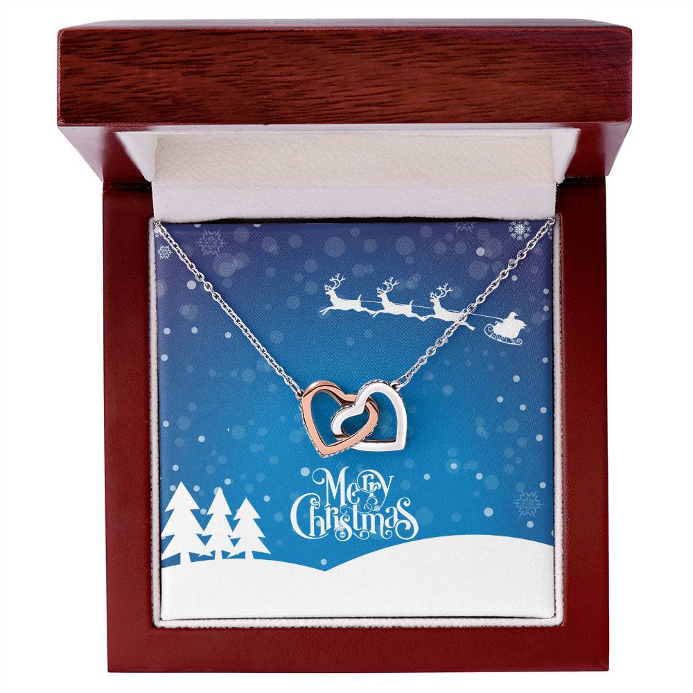 Santa'S Sleigh Interlocking Hearts Necklace