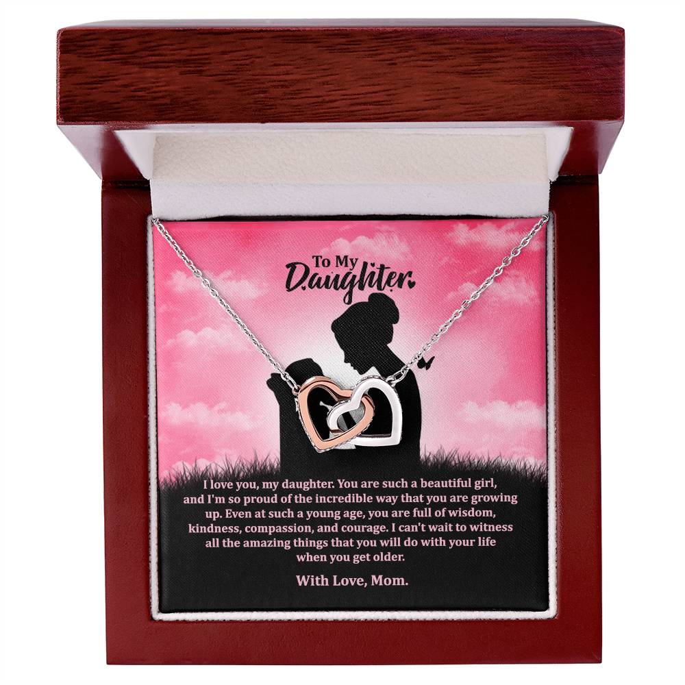I Love You My Daughter - To My Daughter - Necklace Interlocking Hearts Necklace