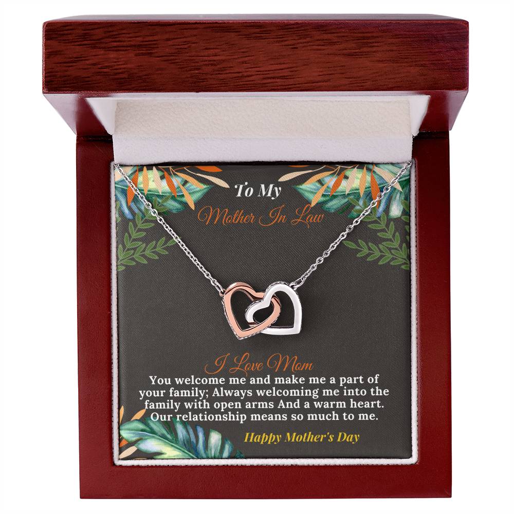To My Loving Mother In Law-Happy Mother'S Day Interlocking Hearts Necklace