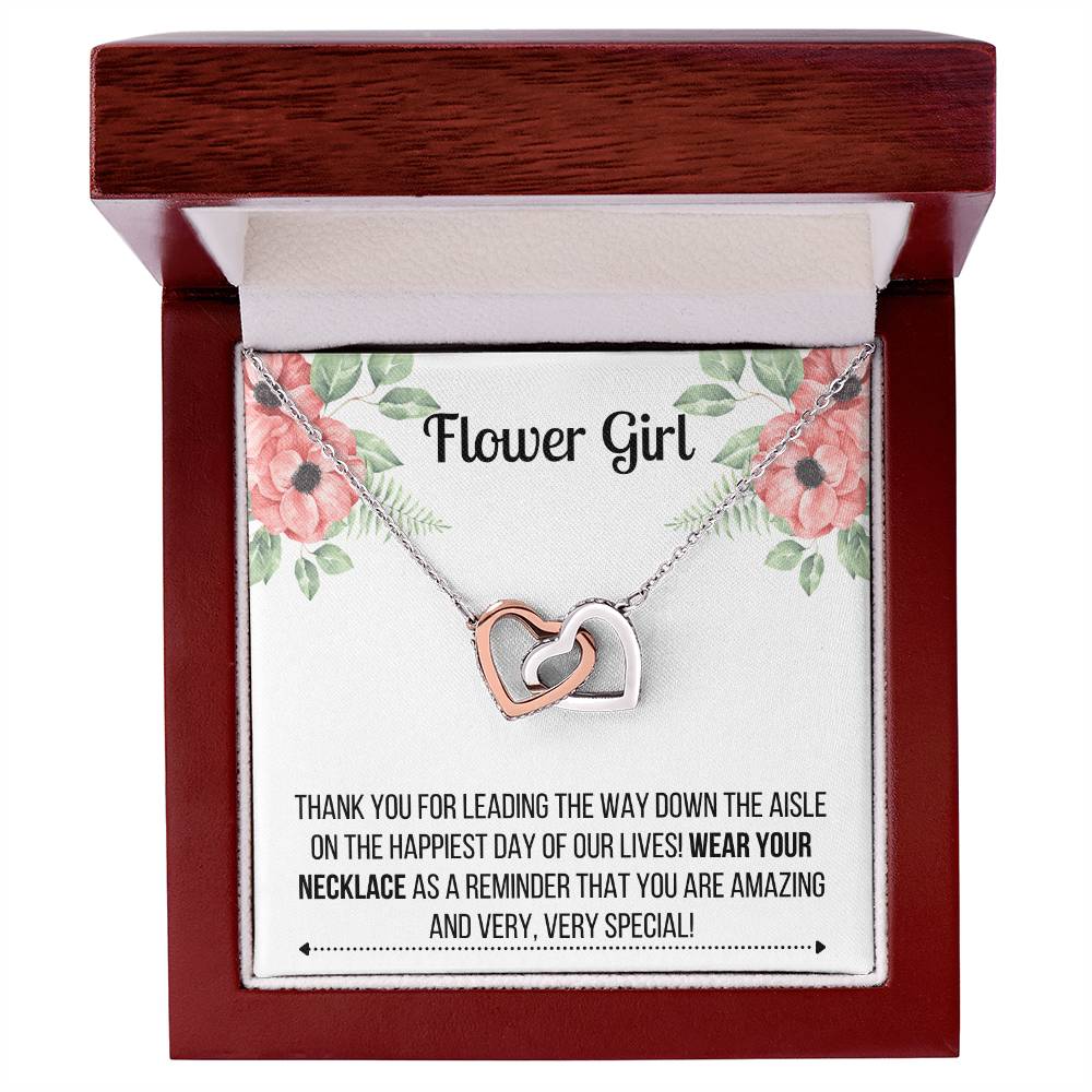 Flower Girl Necklace - Bridesmaid Necklace Interlocking Hearts Necklace