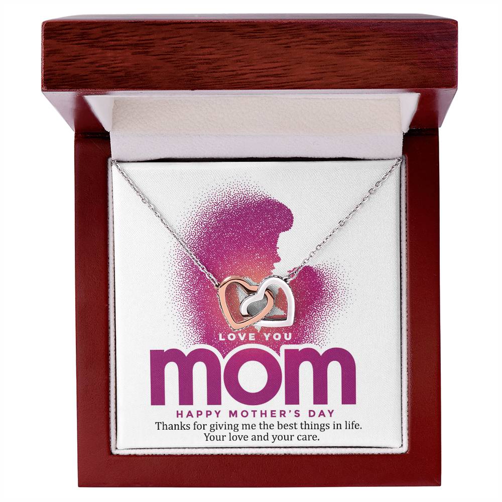 Thanks For Giving Me The Best Things In Life Mother - Necklace Interlocking Hearts Necklace
