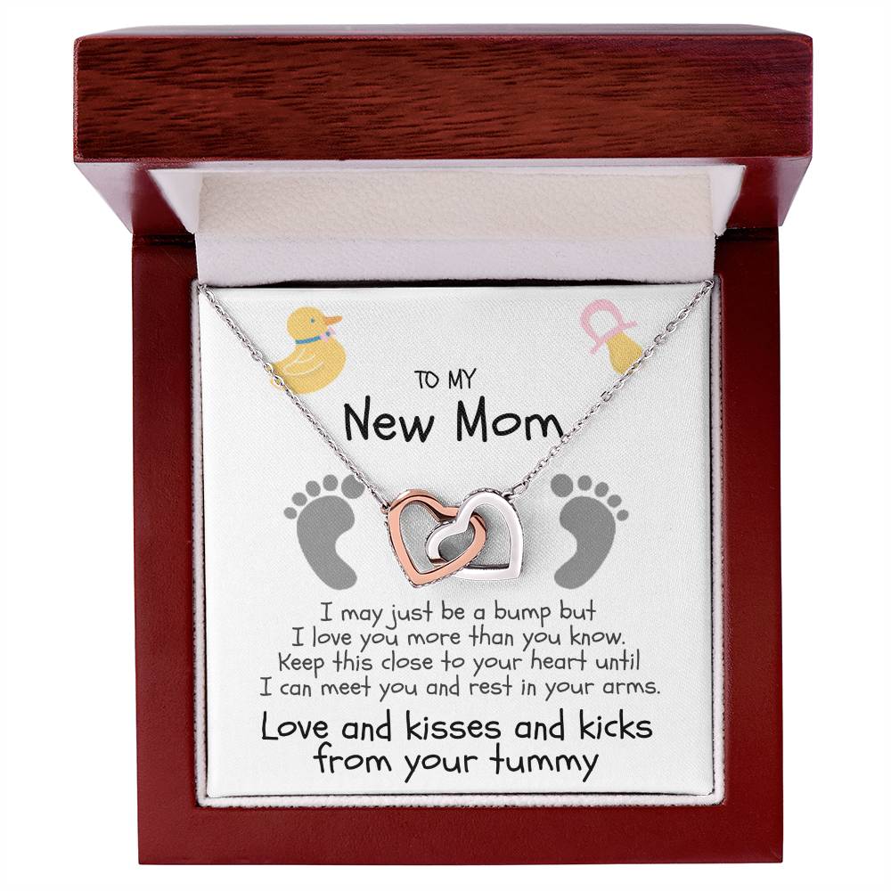 Love And Kisses From Her Tummy Interlocking Hearts Necklace