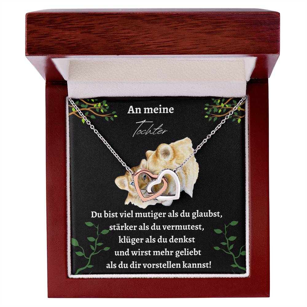 Lion Strenght Tochter Interlocking Hearts Necklace