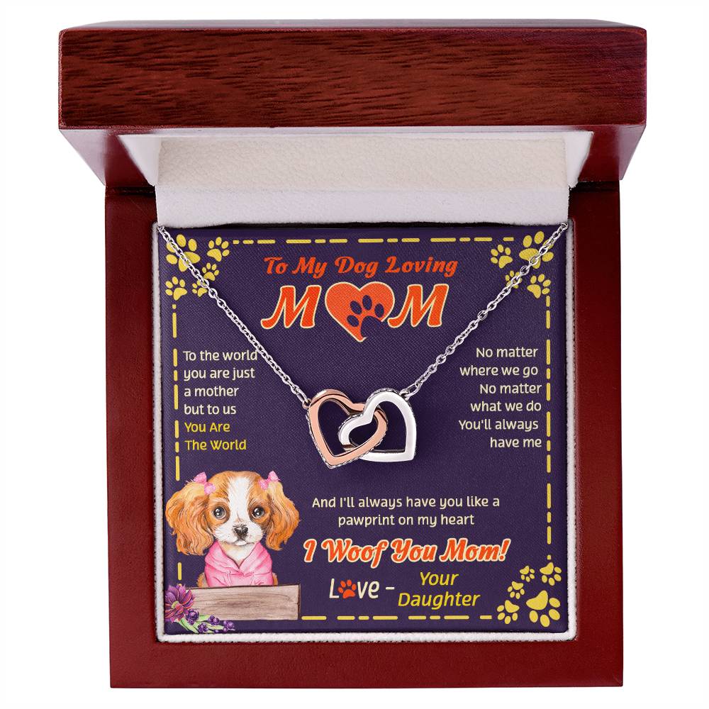 To My Mom - You Are The World - Necklace Interlocking Hearts Necklace