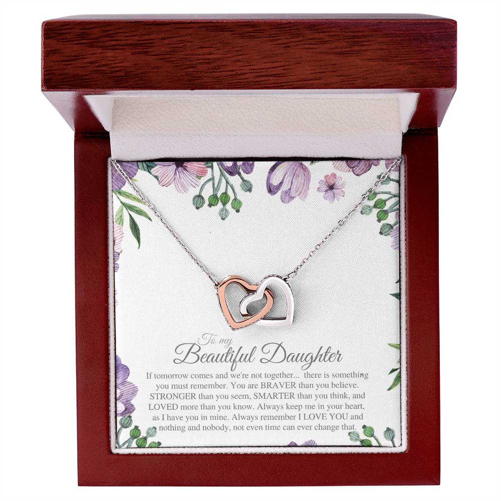 To My Daughter - Interlocking Hearts Necklace - Ilmd02