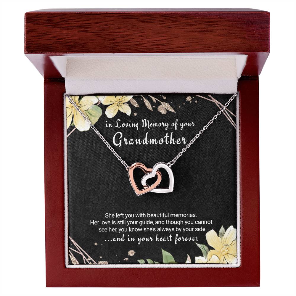 Sympathy Gift Loss Of Grandmother Condolence Twin Hearts Necklace Interlocking Hearts Necklace