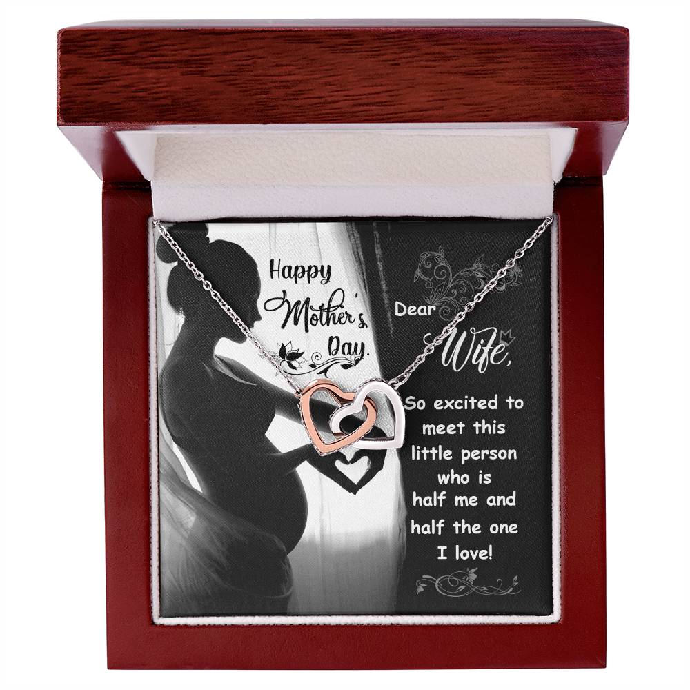Dear Wife - Happy Mother'S Day - Pregnant - Interlocking Necklace Interlocking Hearts Necklace
