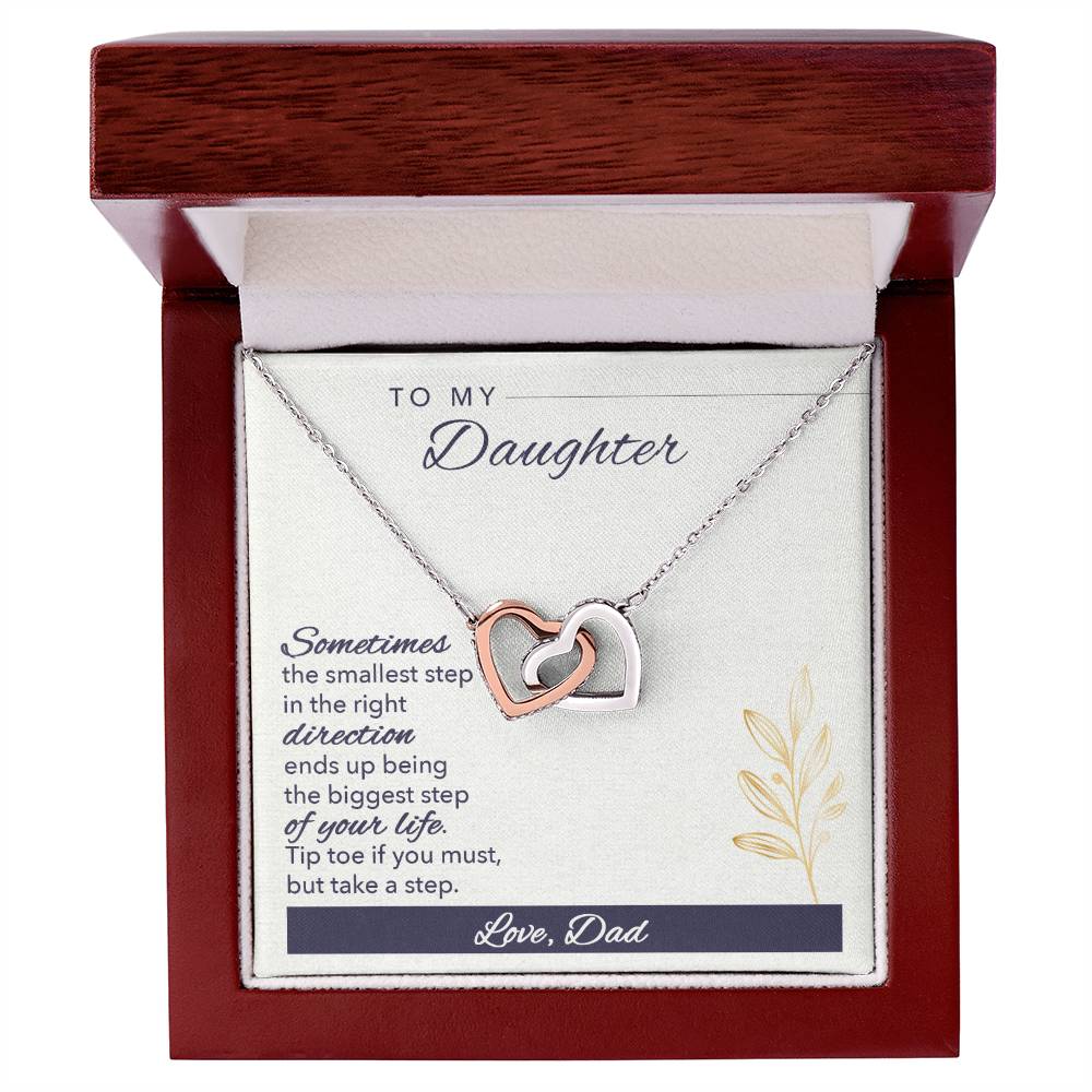 To My Daughter From Dad Interlocking Hearts Necklace Father To Daughter Gift Birthday Gift To Daughter From Dad Daughter Necklace