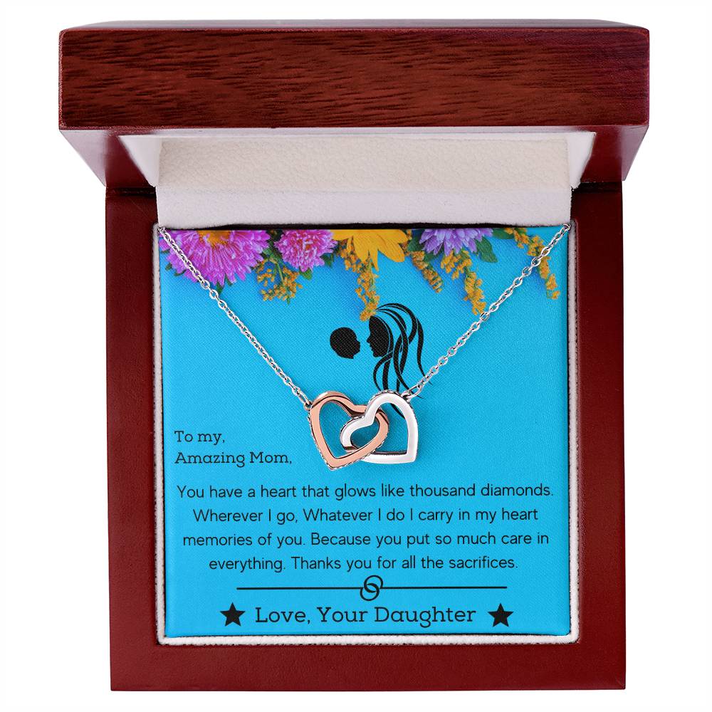Interlocking Hearts Gift For My Super Mom Mother’S Day Necklace Interlocking Hearts Necklace