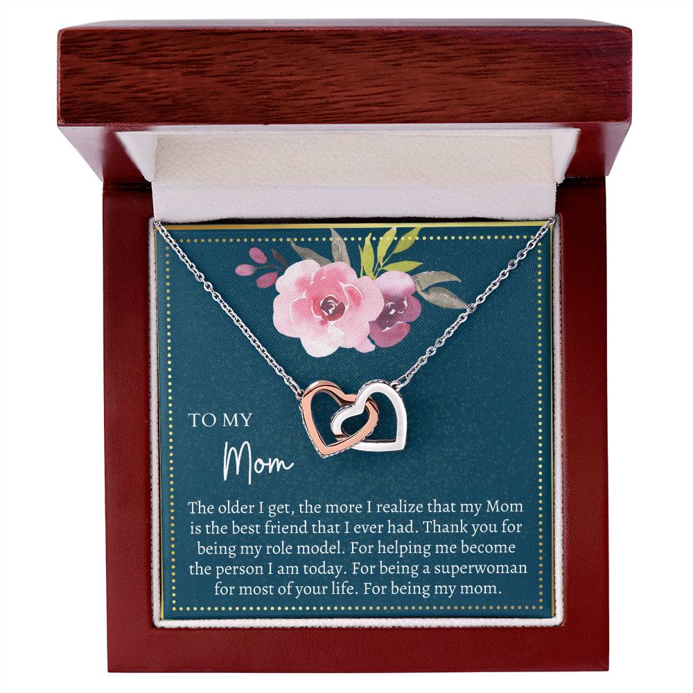 Gift For Mom Interlocking Hearts Necklace