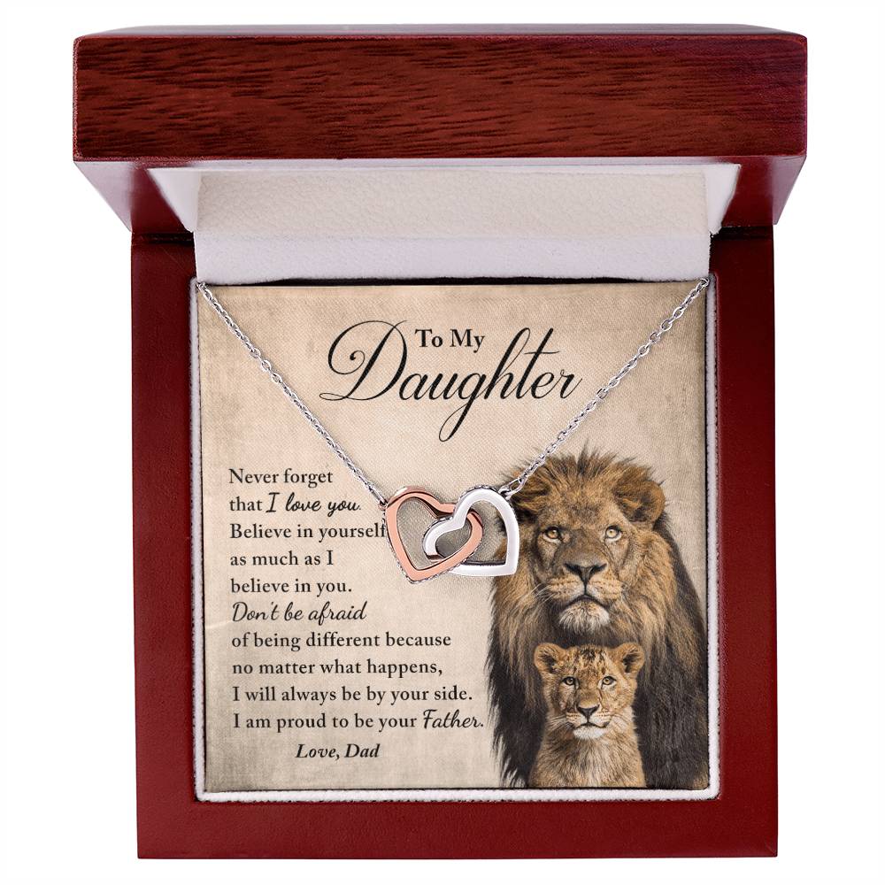 My Daughter - Believe In Yourself - Necklace Interlocking Hearts Necklace