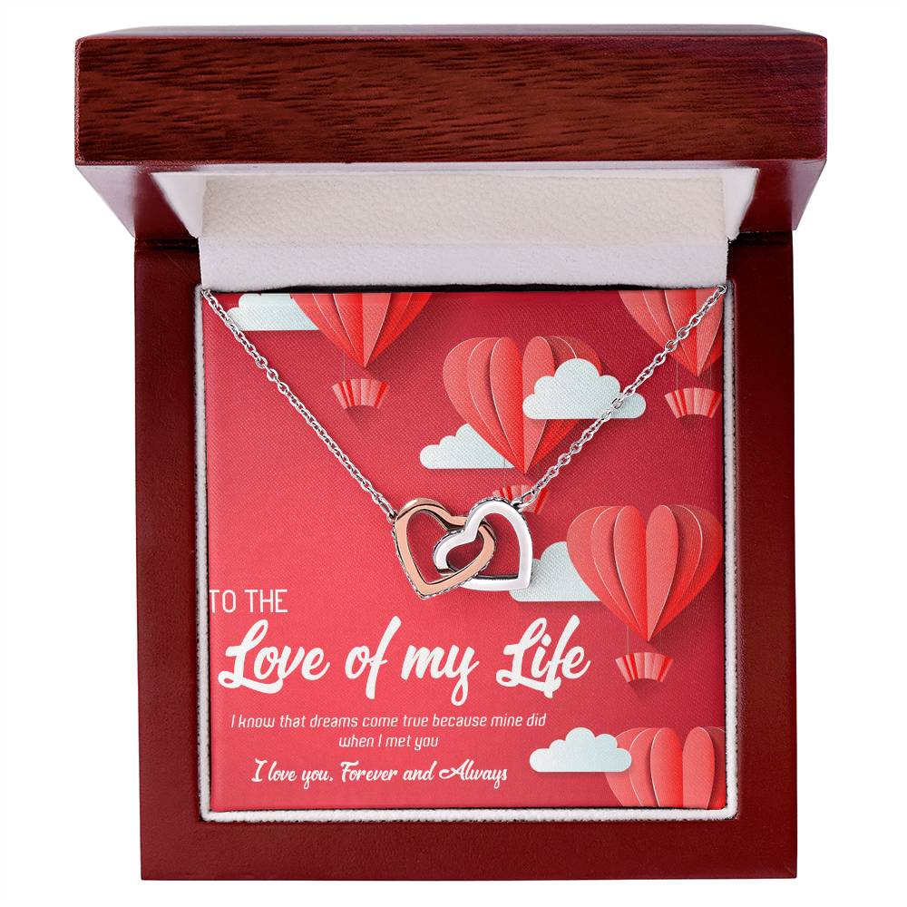 To The Love Of My Life To The Love Of My Life Necklace To My Wife Necklace Girlfriend Necklace Personalized Girlfriend Necklace Gift Interlocking Hearts Necklace
