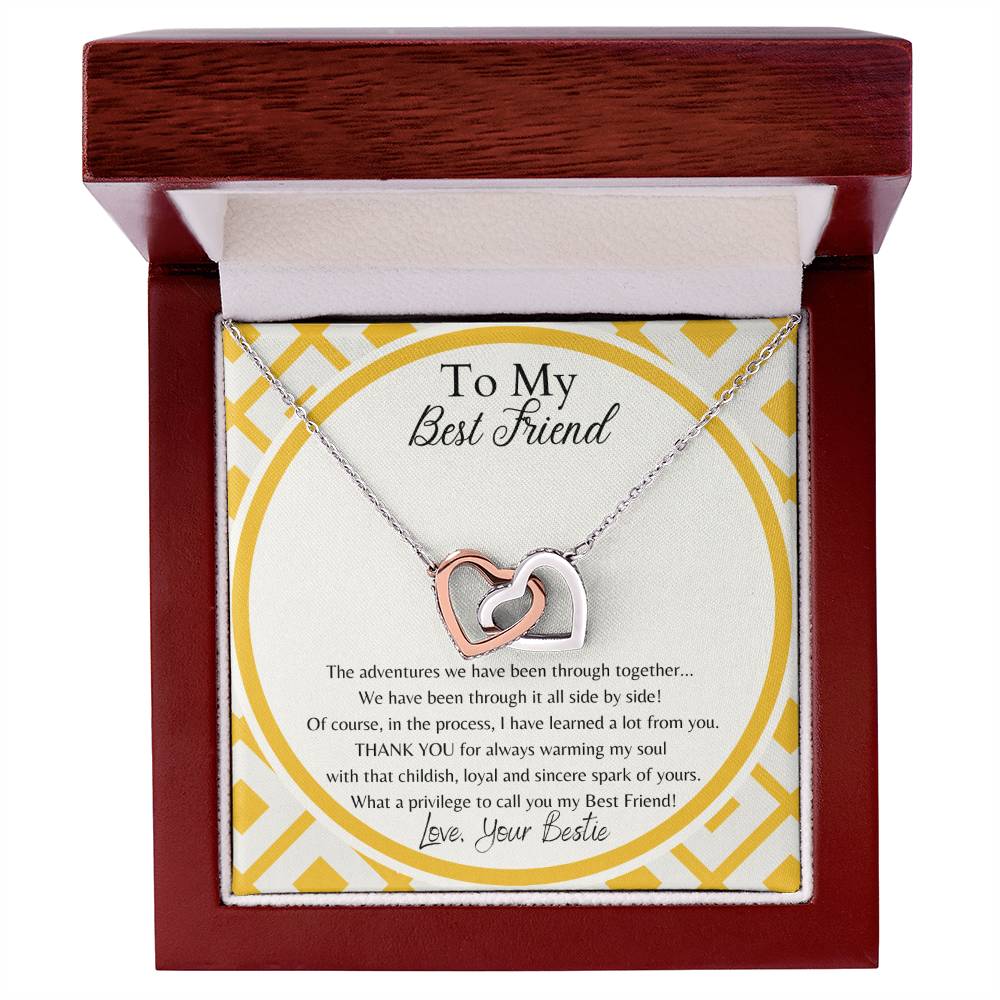 To My Best Friend Interlocking Hearts Necklace