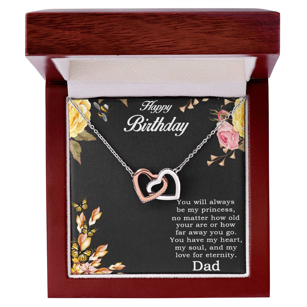 Happy Birthday Daughter Heart Necklace Interlocking Hearts Necklace