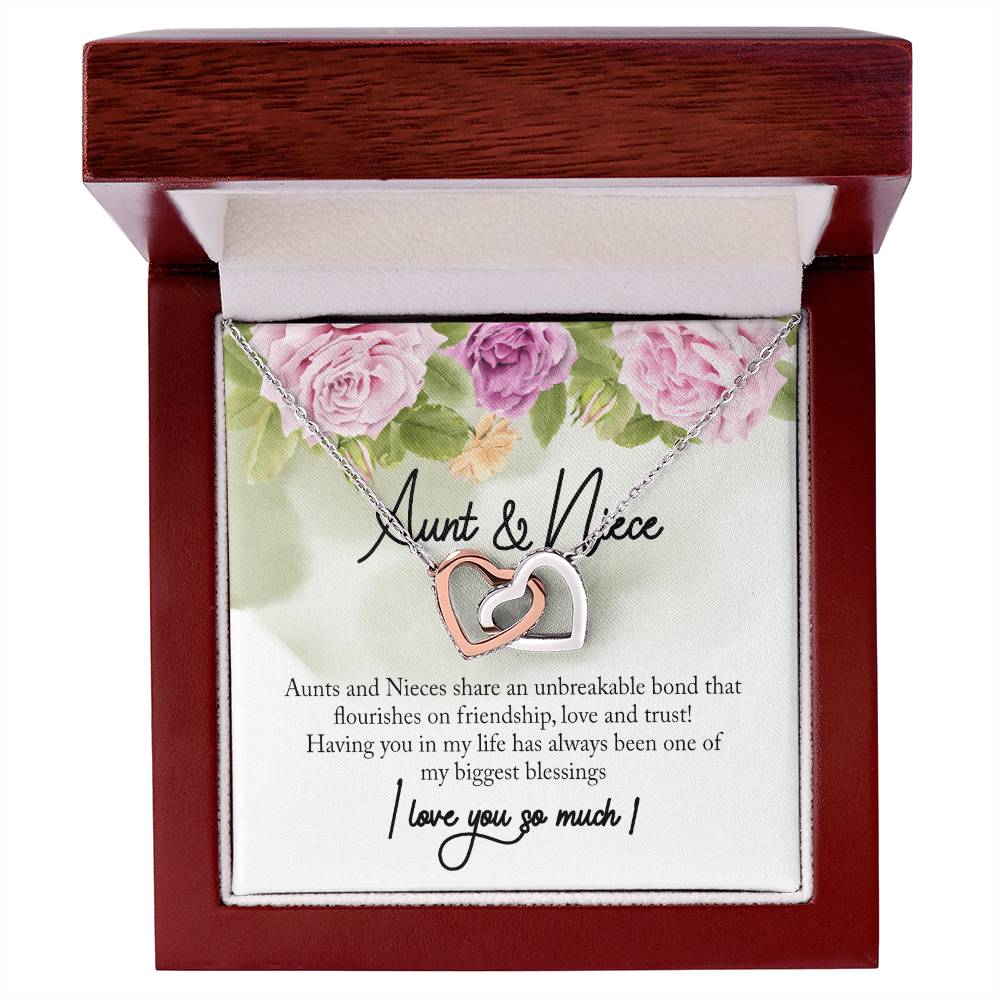 Aunt And Niece Necklace Interlocking Hearts Necklace