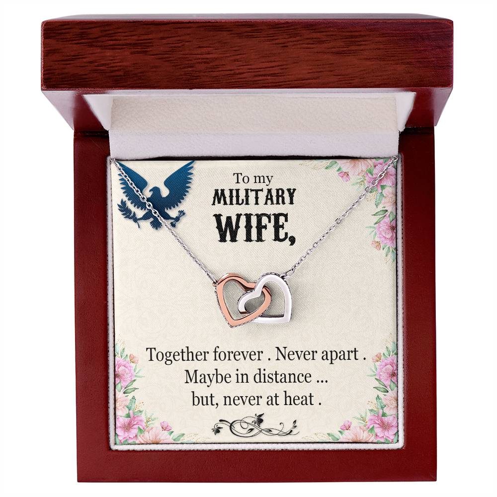 To My Military Wife Necklace Interlocking Hearts Necklace