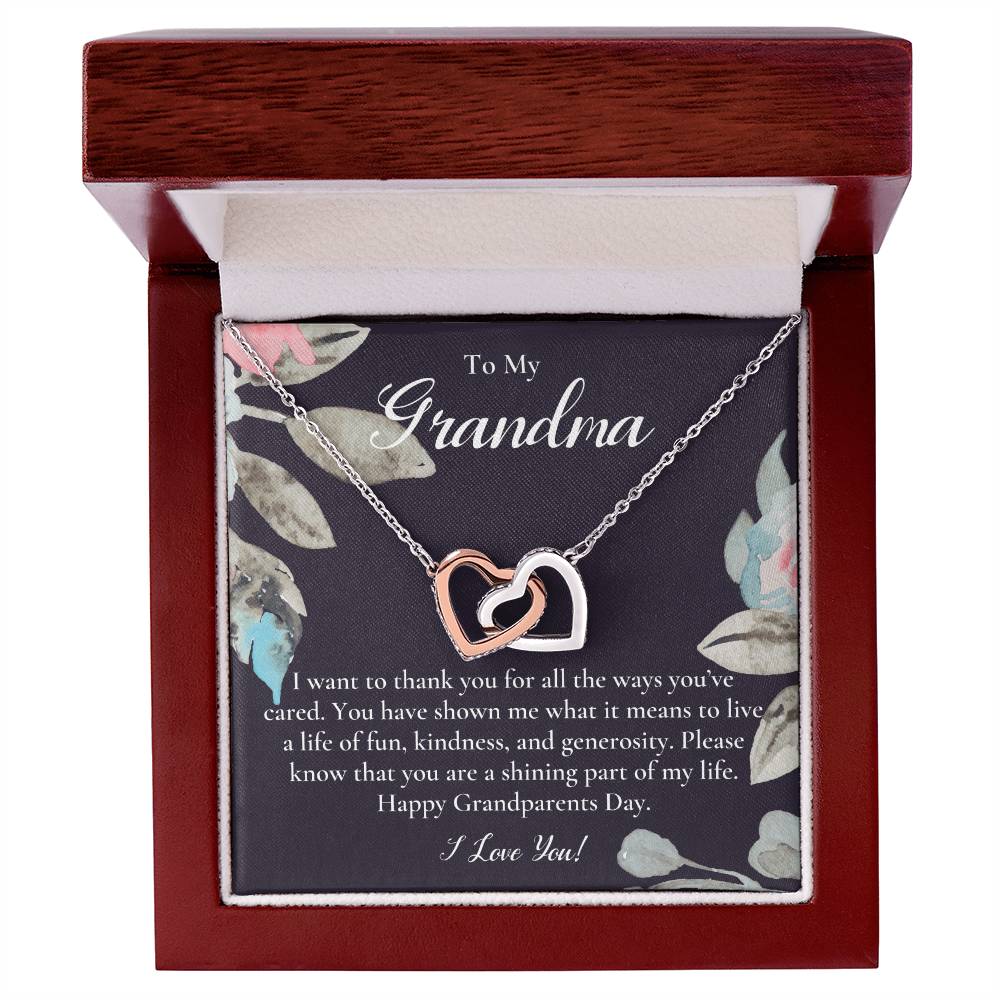 Gift For Grandma Necklace Grandmother Birthday Gift From Granddaughtergrandson To My Grandma Necklace Gift Grandmother Gift Grandparents Day Gift Interlocking Hearts Necklace