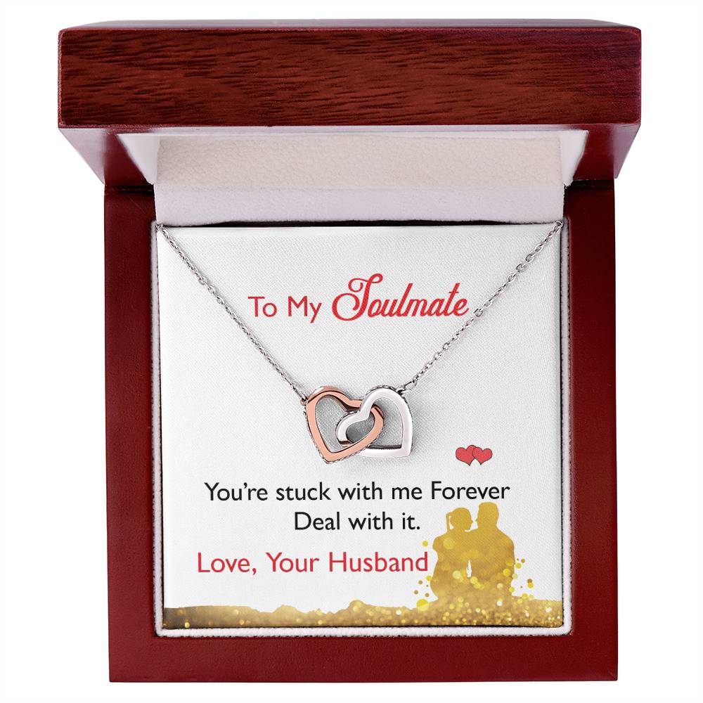 To My Wife - Black Friday Special Interlocking Hearts Necklace