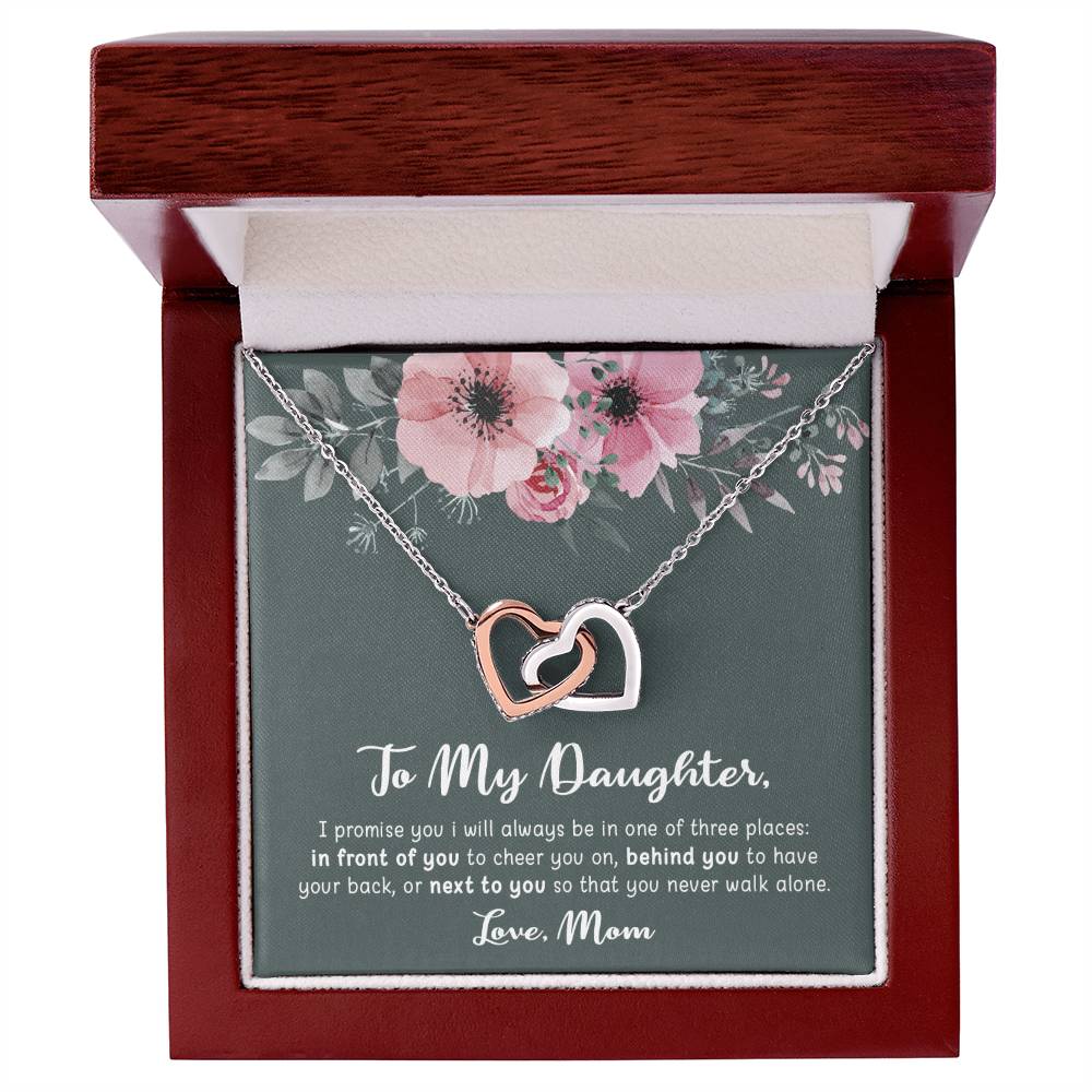 To My Daughter - I Promise You - Necklace Interlocking Hearts Necklace