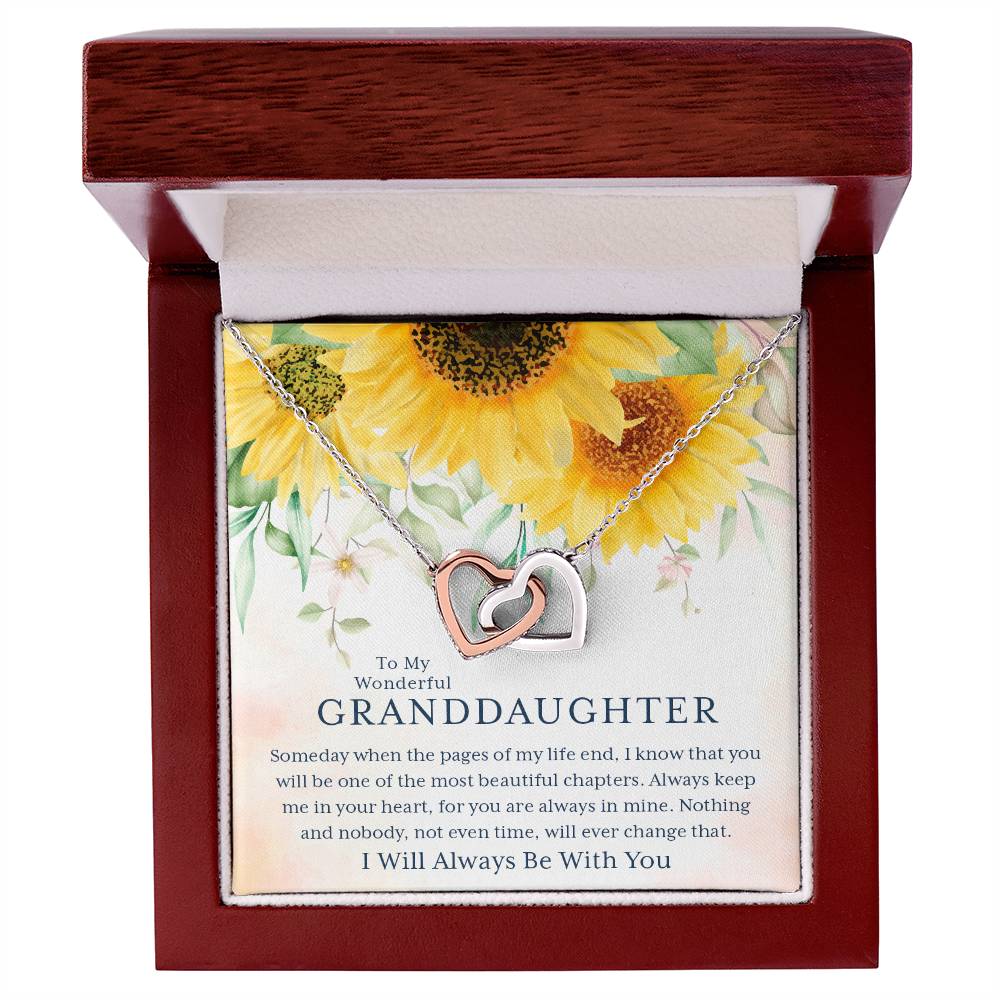 To My Wonderful Granddaughter – I Always Be With You – Necklace 🌻 Interlocking Hearts Necklace
