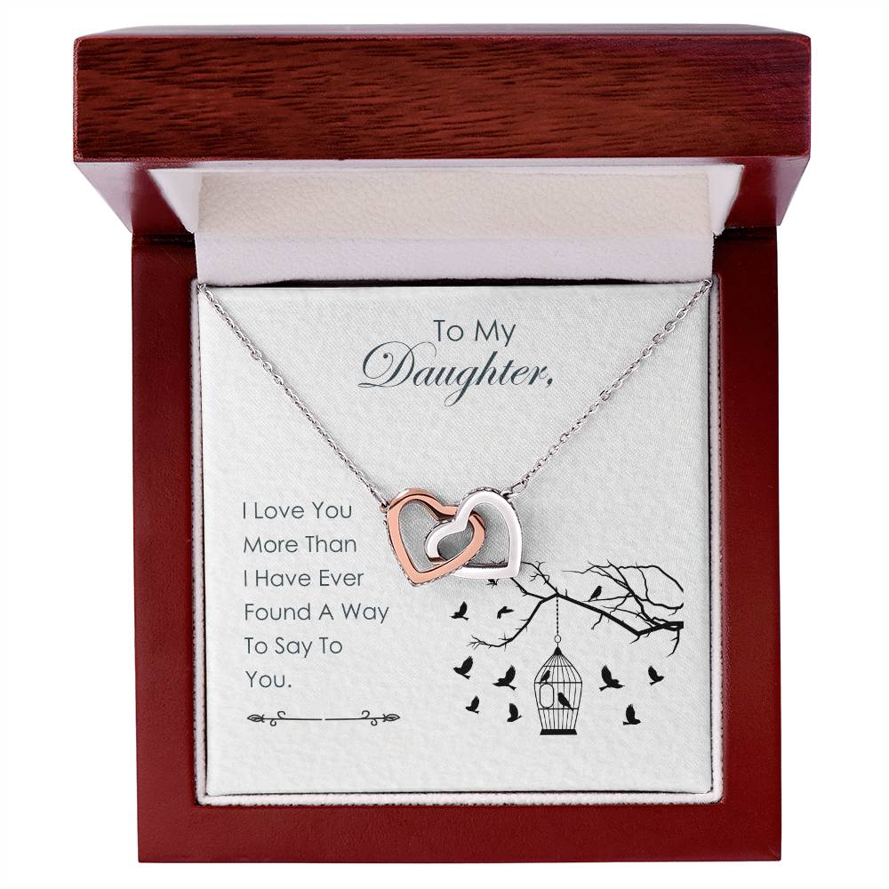 To My Daughter - Interlocking Hearts Necklace