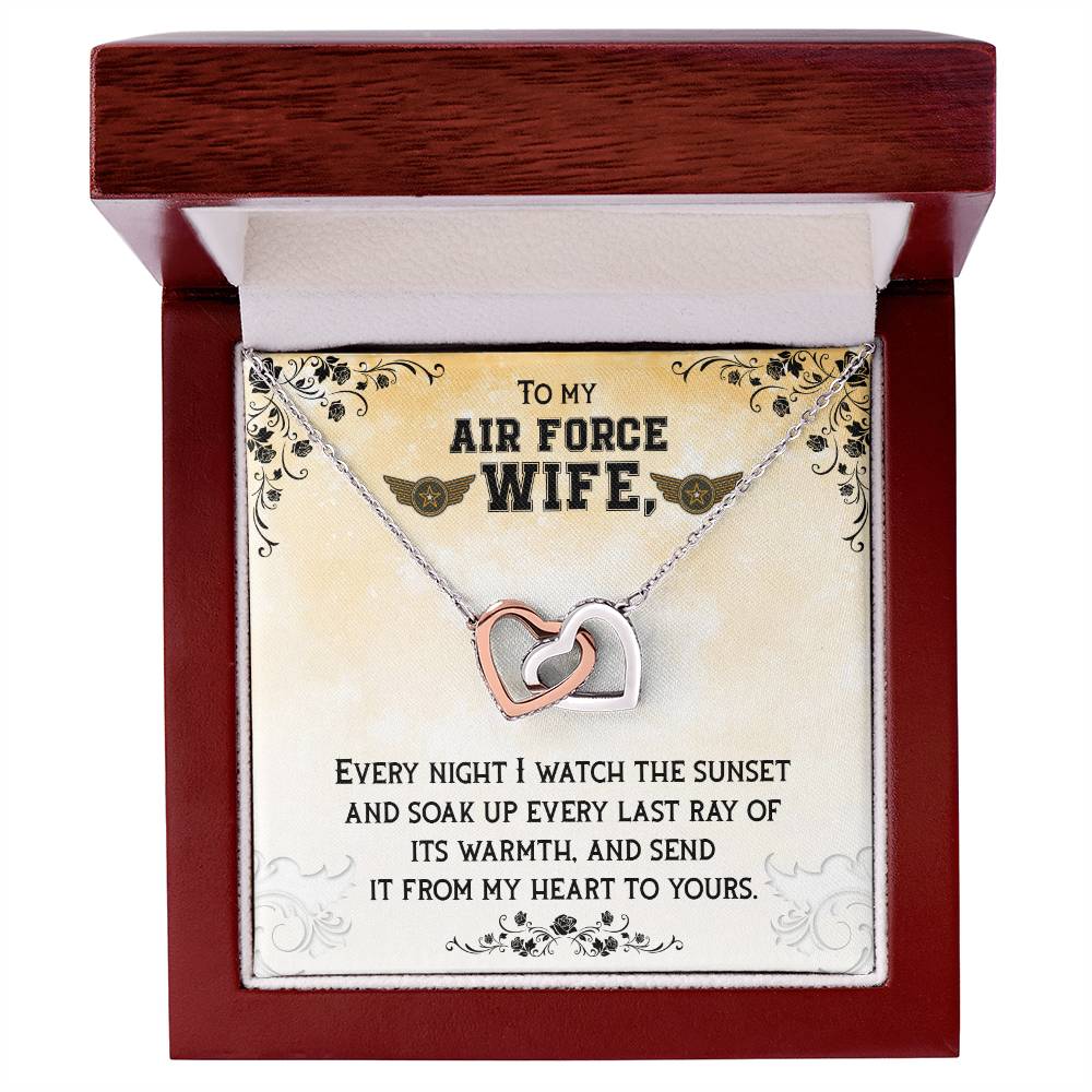 To My Air Force Wife Necklace Interlocking Hearts Necklace