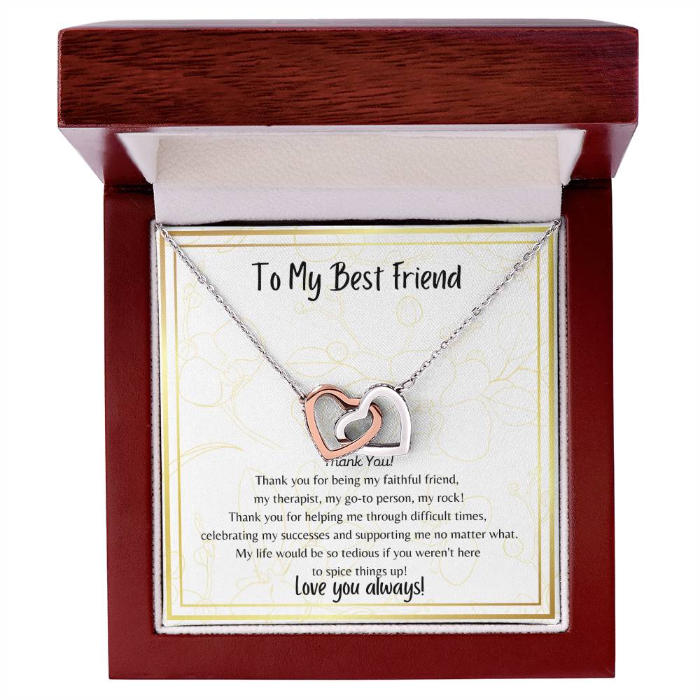 To My Best Friend Interlocking Hearts Necklace