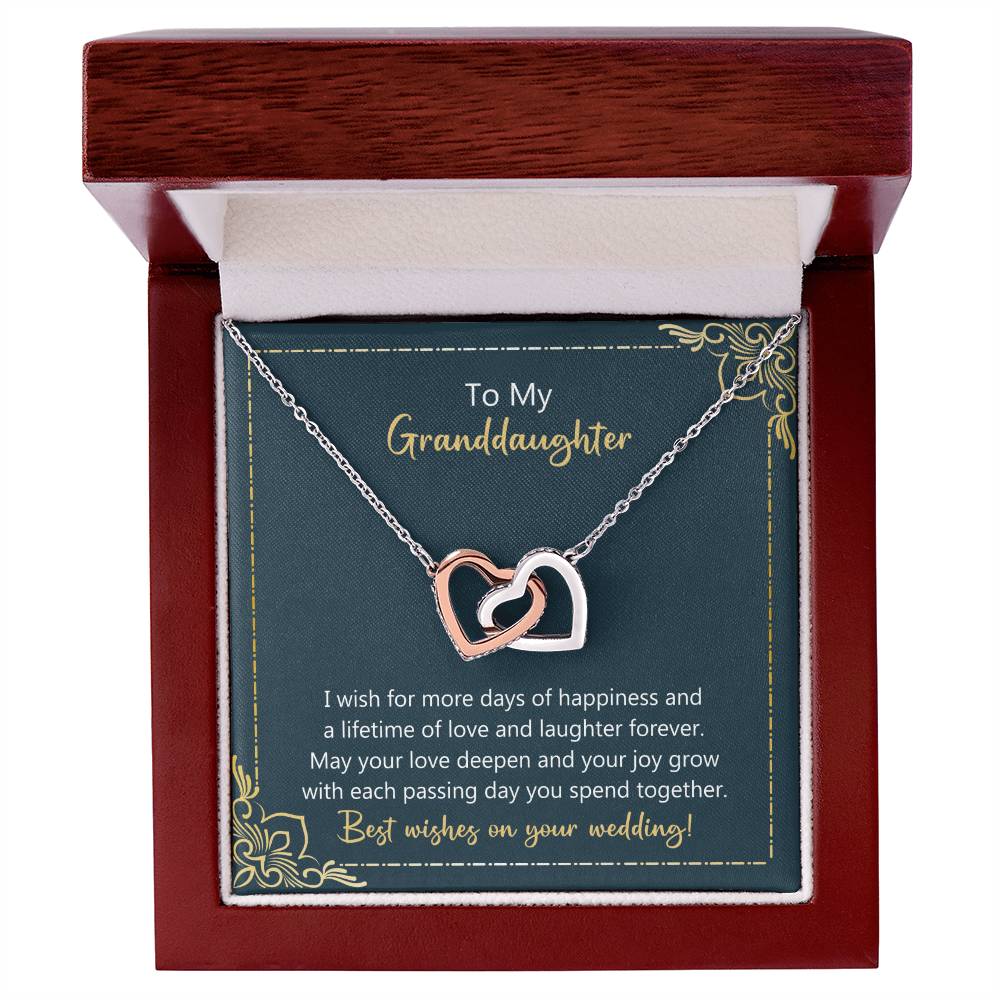 To My Granddaughter May Your Love Deepen Necklace Interlocking Hearts Necklace