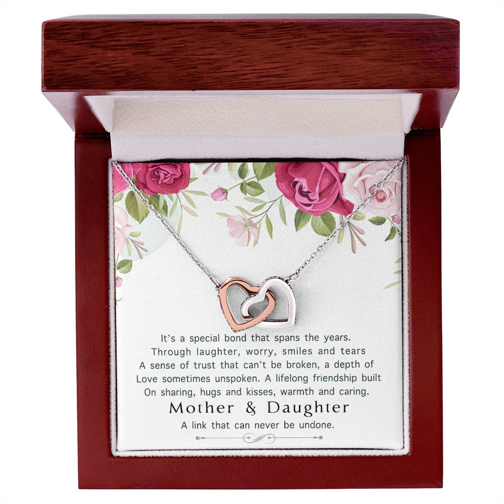 Mother Daughter Interlocking Hearts Necklace