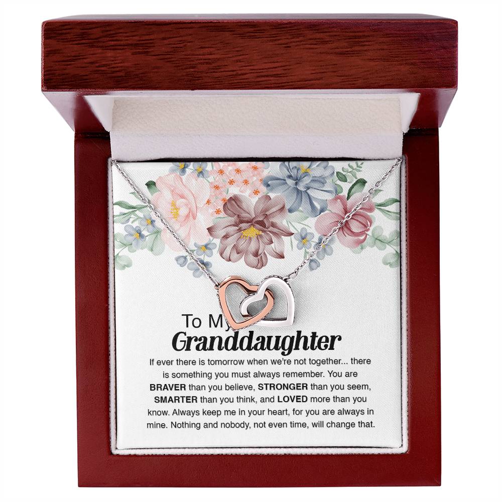 To My Granddaughter - Always Remember Interlocking Hearts Necklace