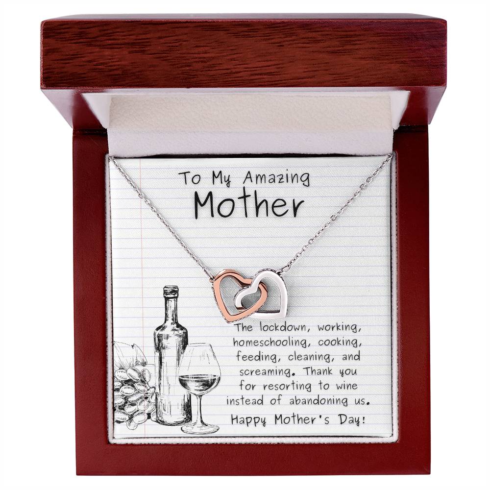 To My Mommy - Thanks For Not Abandoning Us - Interlocking Hearts Necklace