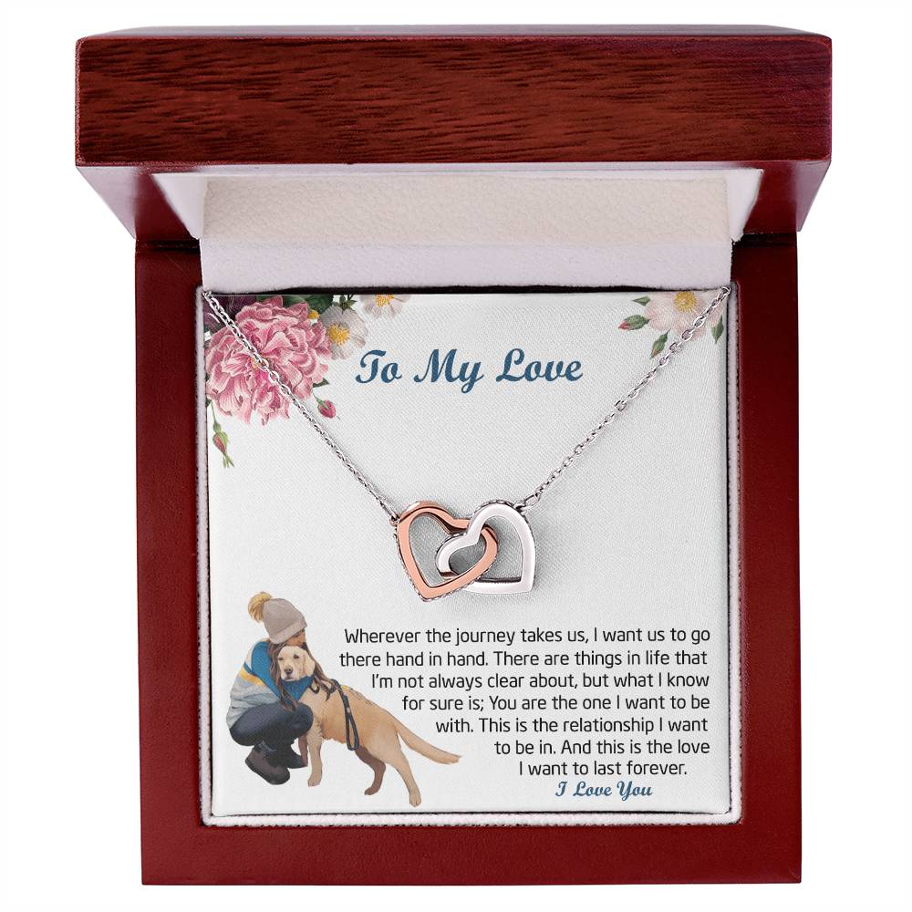 Gift For My Love Love -Necklace Interlocking Hearts Necklace