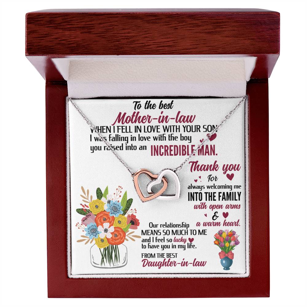 For The Best Mother-In-Law! Interlocking Hearts Necklace
