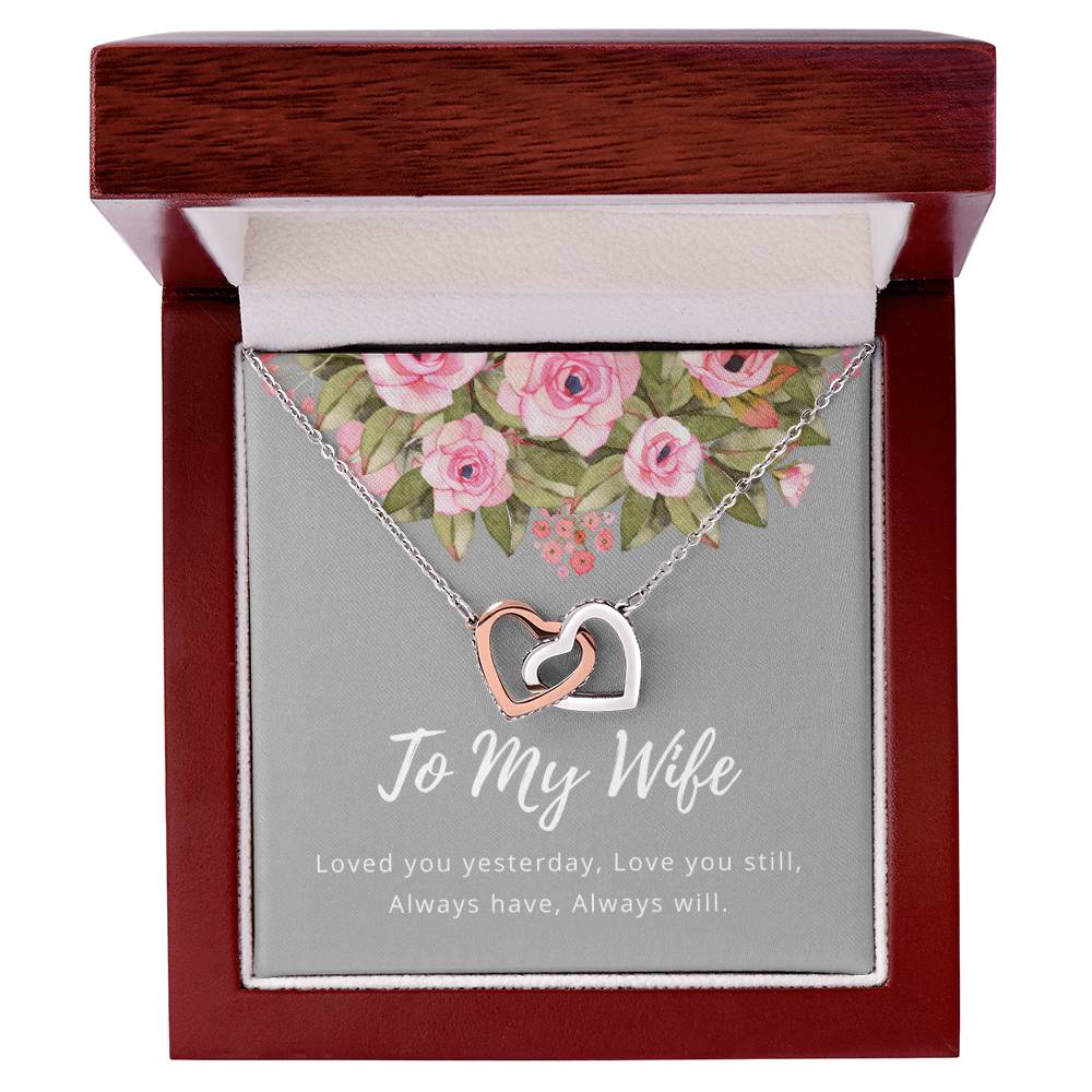 To My Wife Interlocking Heart Necklace Interlocking Hearts Necklace