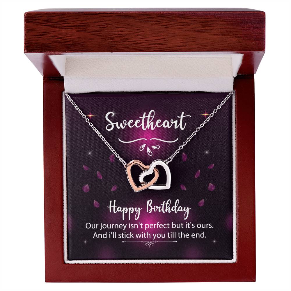 To Significant Other ☆ Sweetheart Happy Birthday ☆ Interlocking Hearts Necklace