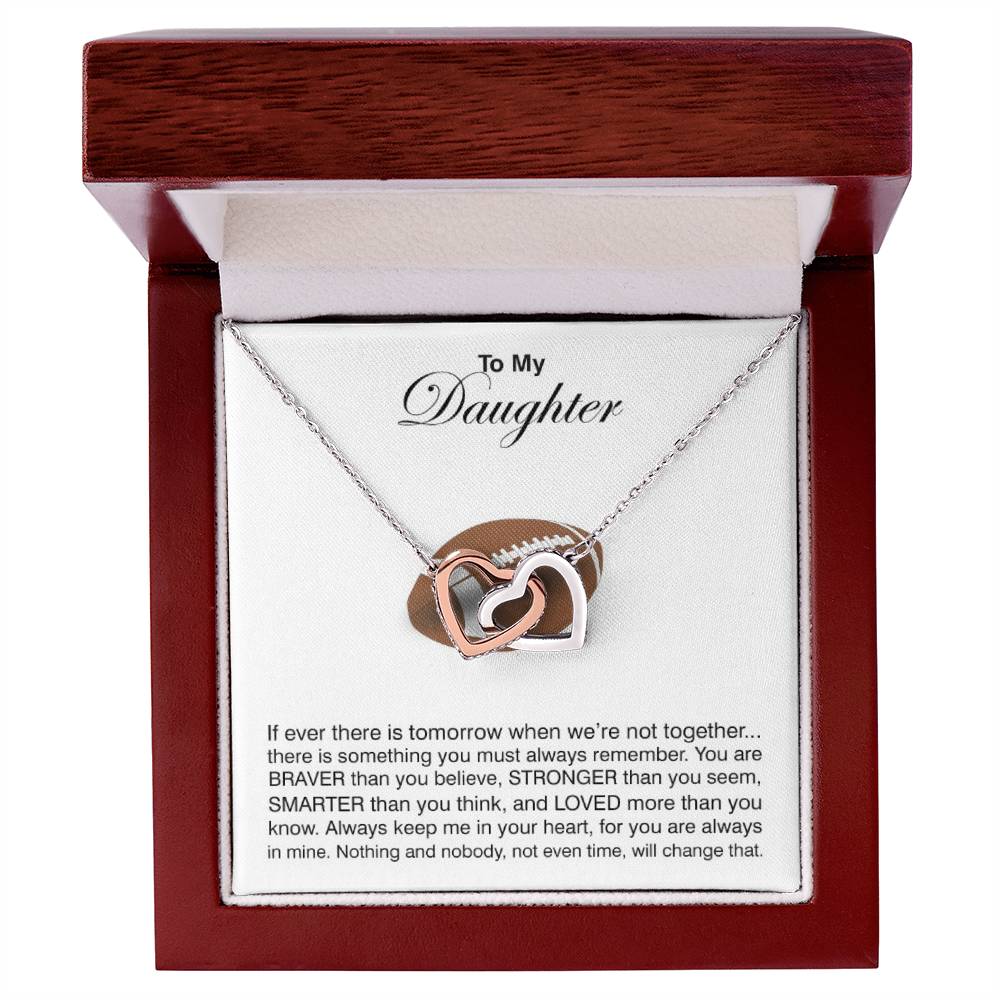 To My Daughter - If There Is Tomorrow Interlocking Hearts Necklace