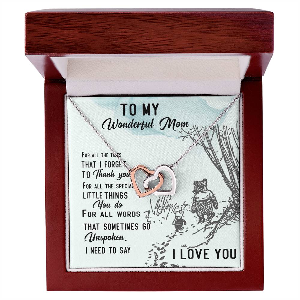 To My Wonderful Mom - Happy Mother'S Day Interlocking Hearts Necklace