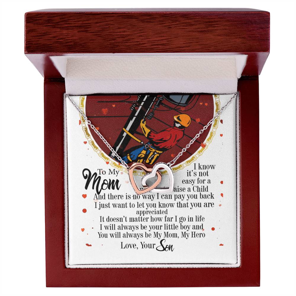 Lineman'S Mom - Interlocking Heart Necklace Interlocking Hearts Necklace