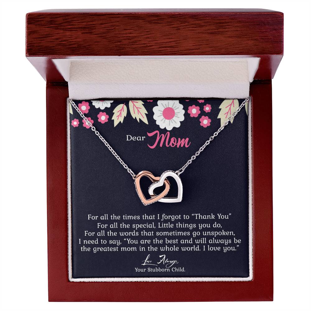 Greatest Mom In The World Limited Edition Interlocking Hearts Necklace