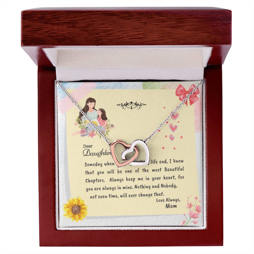 Pages Of My Life Interlocking Love Heart Necklace - Mother Daughter Necklace Interlocking Hearts Necklace