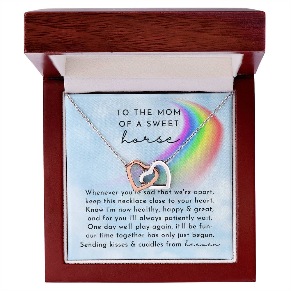 Horse Rainbow Remembrance Interlocking Hearts Necklace Day