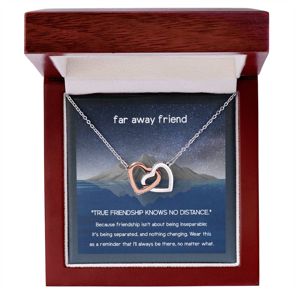 To My Friend Birthday Gift Anniversary Necklace Best Friend Present Love Message Interlocking Hearts Necklace