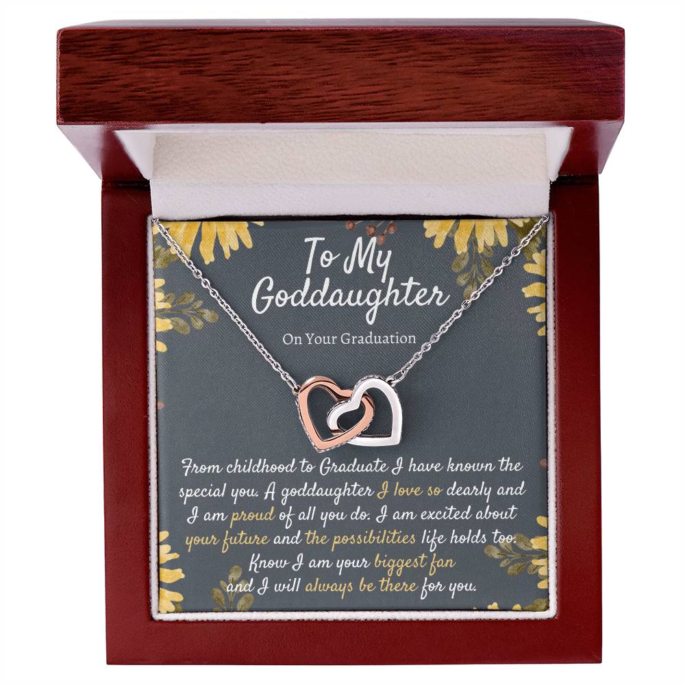 Goddaughter Graduation Gift Interlocking Necklace Meaningful Goddaughter Gift Gift From Godmother Unique Gift For Goddaughter Graduation Interlocking Hearts Necklace
