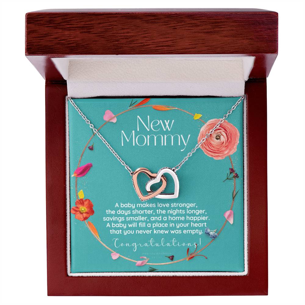 Mom To Be Necklace New Mom Necklace First Time Mom Necklace Pregnancy Gift New Mom Gift New Mommy Gift New Mom Gift Jewelry Interlocking Hearts Necklace