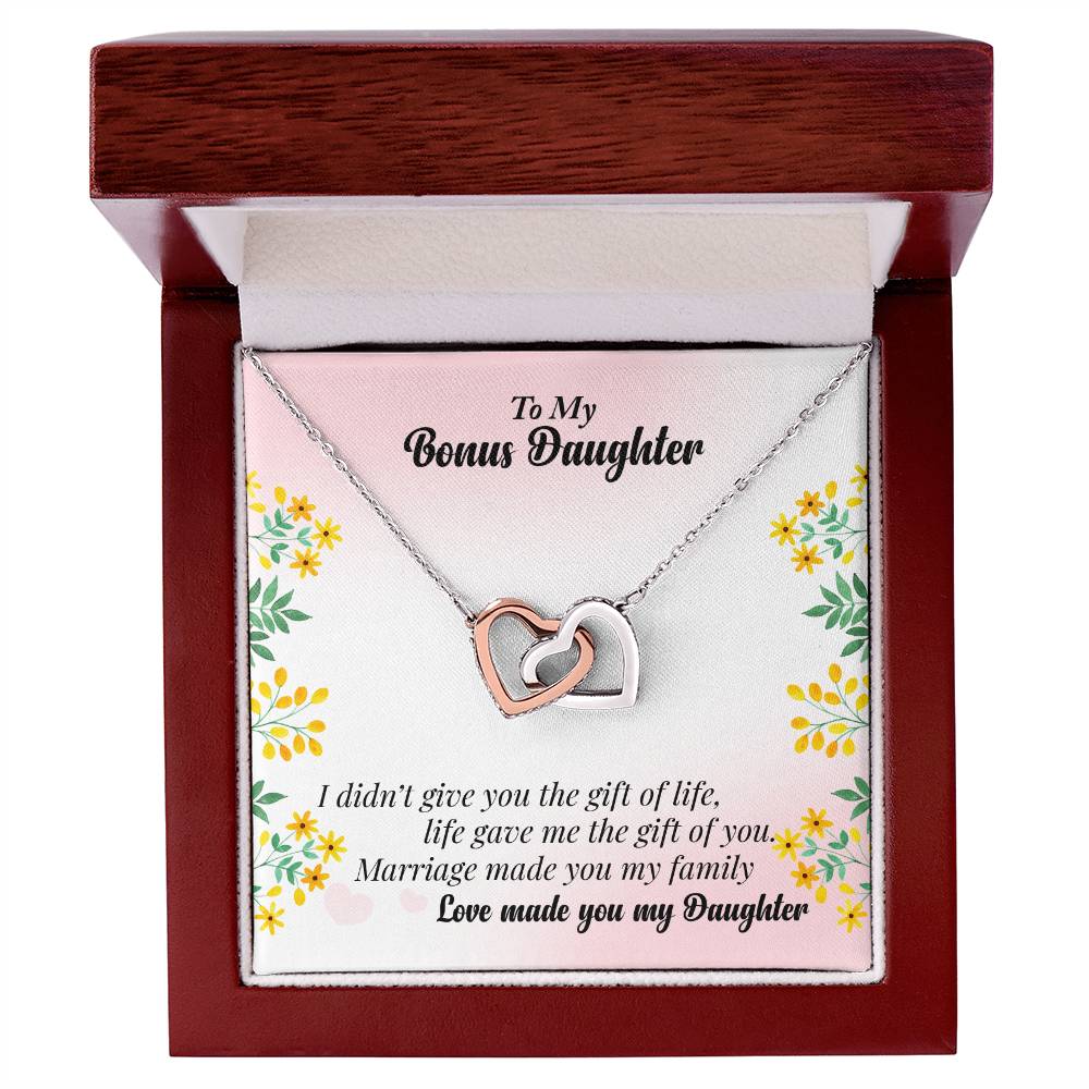 To My Bonus Daughter Interlocking Hearts Necklace