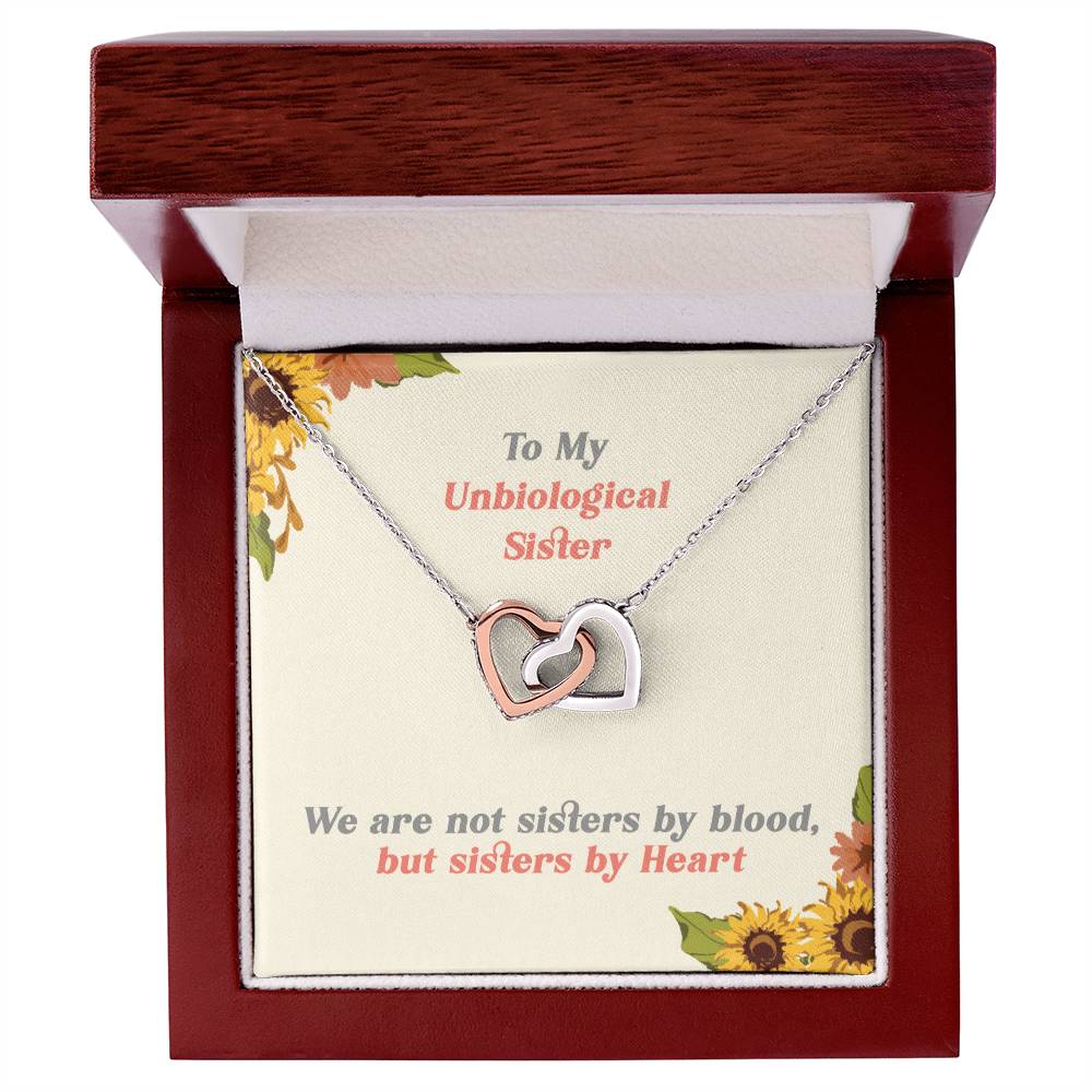 Interlocking Heart Necklace - To My Unbiological Sister Interlocking Hearts Necklace
