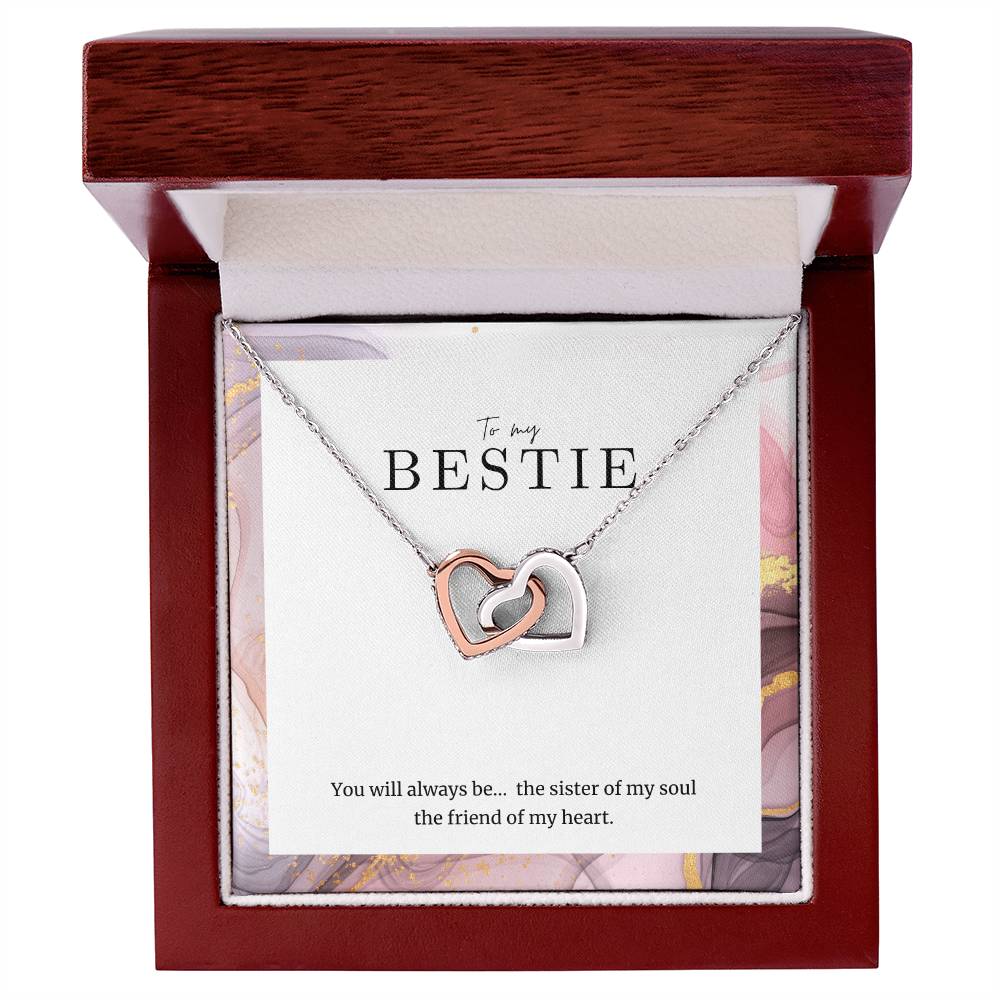 To My Bestie Interlocked Heart Necklace Interlocking Hearts Necklace