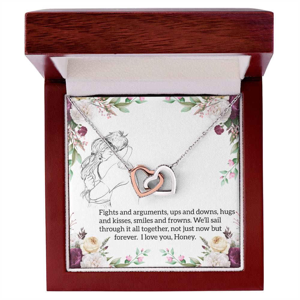 Gift For Girlfriend Interlocking Hearts Necklace