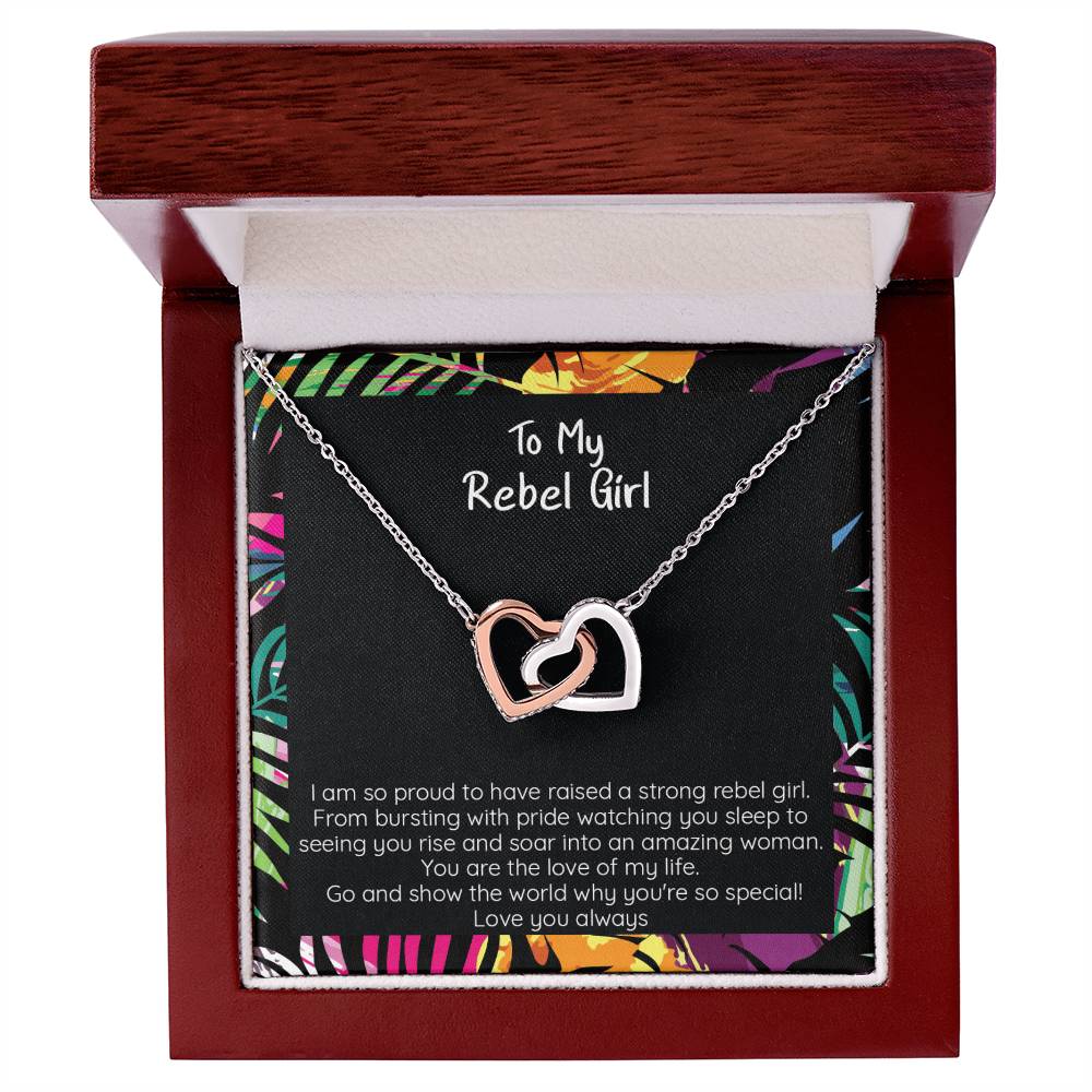 My Rebel Girl Necklace Hearts Locked Interlocking Hearts Necklace