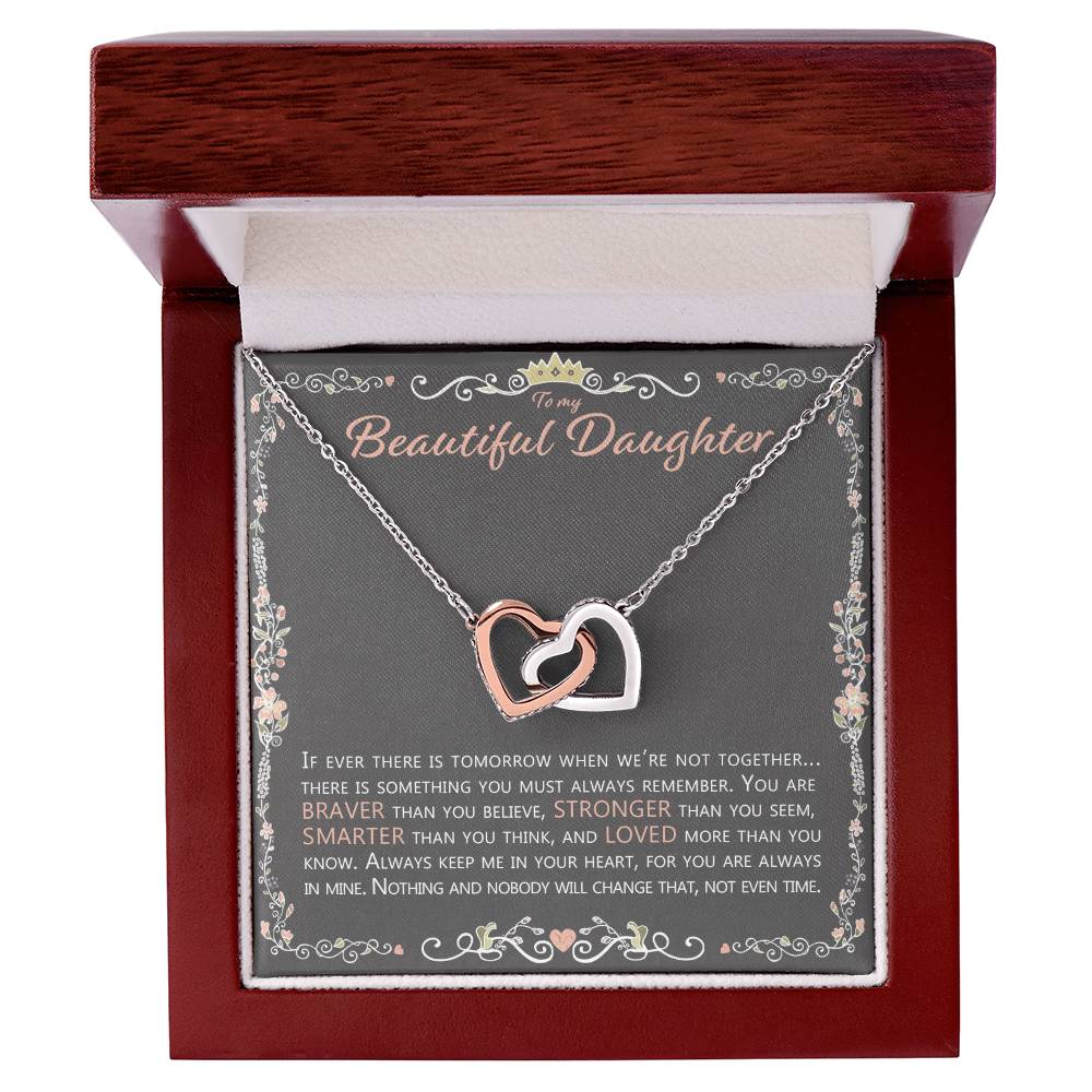 To My Beautiful Daughter - Necklace Interlocking Hearts Necklace